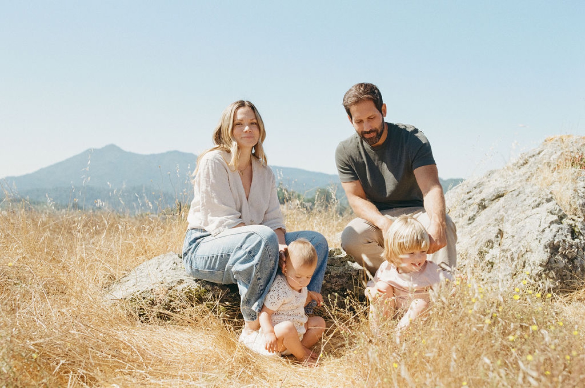 Family running together at San Rafael Open Space
