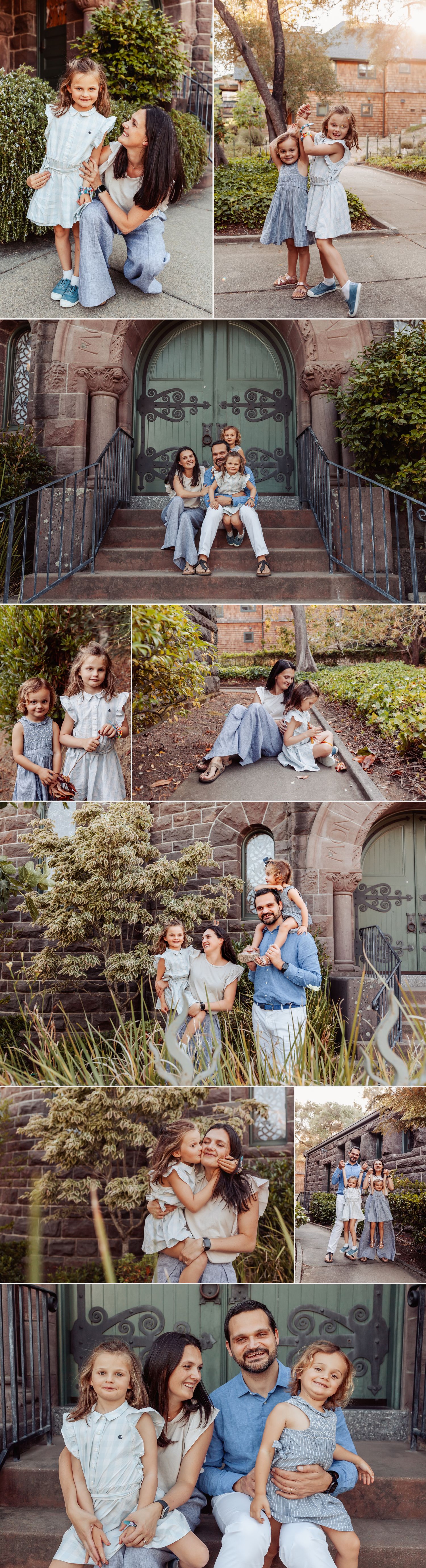 San Anselmo photographer captures a family of four in a downtown location