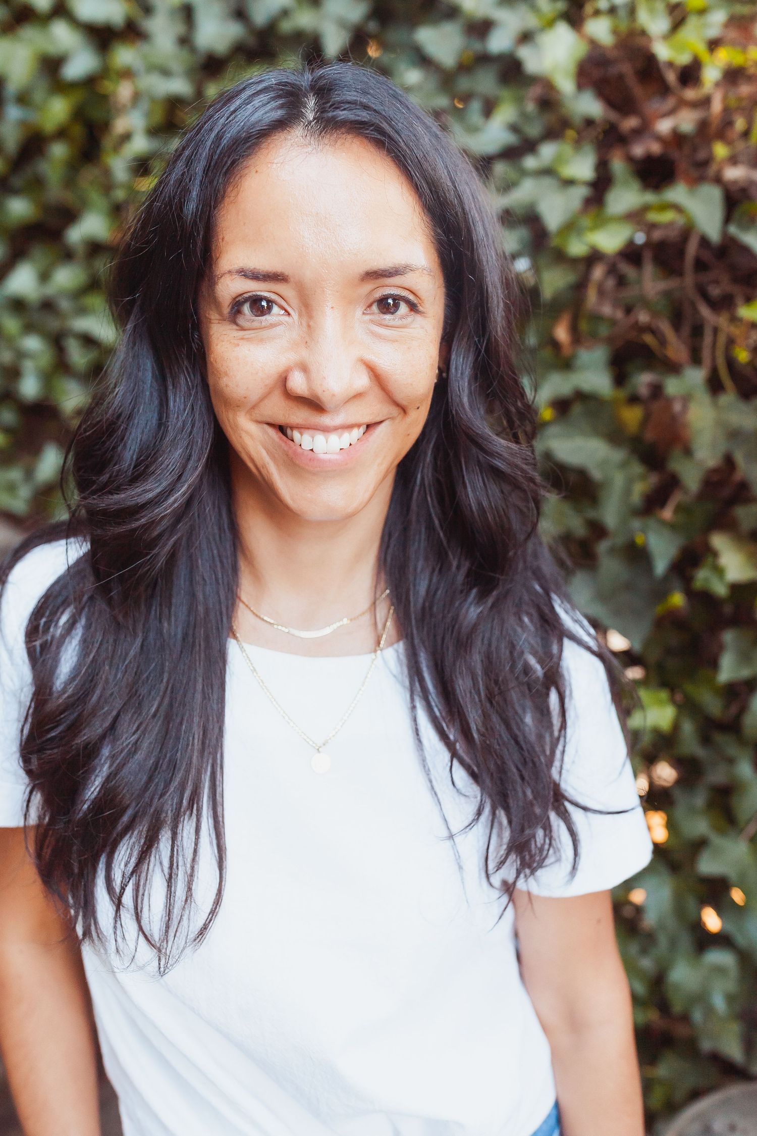 Natural outdoor portrait in a white t-shirt — relaxed lifestyle headshot in Marin County